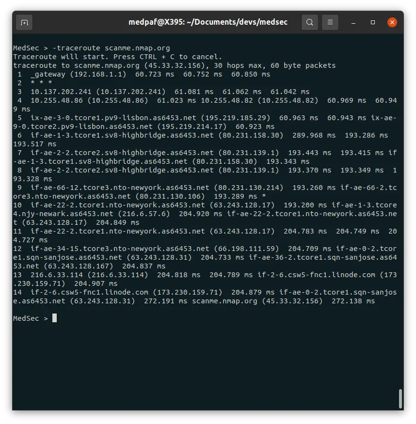 traceroute